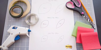 Material för spiralpappersrosor
